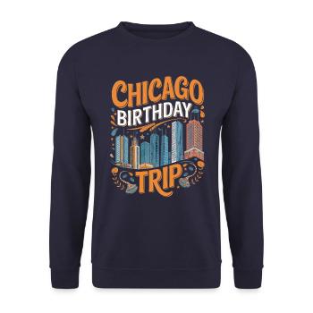 Voyage d’anniversaire à Chicago - Sweat-shirt Unisexe - marine - Devant - Alina (178cm) & Michal (187cm)