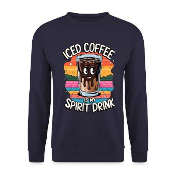 Le café glacé est ma boisson spiritueuse rétro - Sweat-shirt Unisexe - marine - Devant - Alina (178cm) & Michal (187cm)