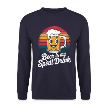 Bier Ist Mein Geistiges Getränk - Unisex Pullover - Navy - Vorne - Alina (178cm) & Michal (187cm)