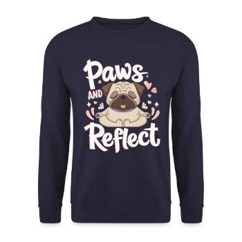 Pattes Et Réfléchir Yoga Carlin Méditation Détendu - Sweat-shirt Unisexe - marine - Devant - Alina (178cm) & Michal (187cm)