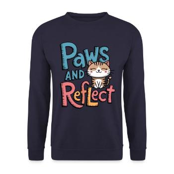 Pattes Et Reflet Pattes De Chat Et Méditation De Yoga - Sweat-shirt Unisexe - marine - Devant - Alina (178cm) & Michal (187cm)