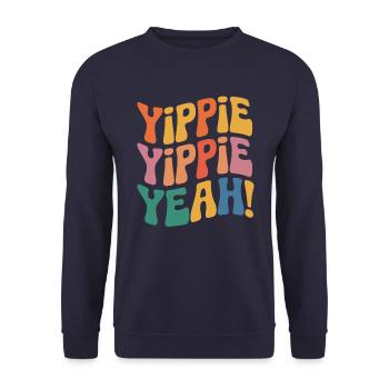 Yippie Yippie Yeah - Unisex Pullover - Navy - Vorne - Alina (178cm) & Michal (187cm)