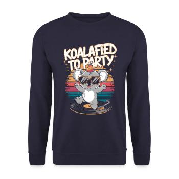 Koalafied for partying funny retro style - Unisex Sweatshirt - navy - Front - Alina (178cm) & Michal (187cm)