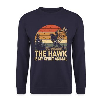Falke The Hawk Is My Spirit Animal - Unisex Sweatshirt - navy - Front - Alina (178cm) & Michal (187cm)