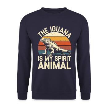 Bear The Iguana Is My Spirit Animal - Unisex Sweatshirt - navy - Front - Alina (178cm) & Michal (187cm)
