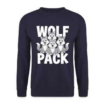 Wolf Group Design Wolf Pack - Unisex Sweatshirt - navy - Front - Alina (178cm) & Michal (187cm)