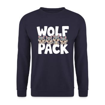 Wolf Group Design Wolf Pack - Unisex Sweatshirt - navy - Front - Alina (178cm) & Michal (187cm)