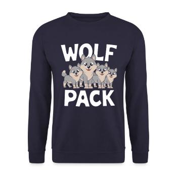 Wolf Group Design Wolf Pack - Unisex Sweatshirt - navy - Front - Alina (178cm) & Michal (187cm)