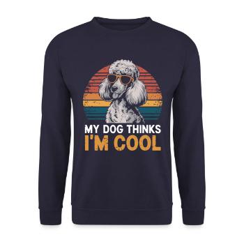 Poodle my dog thinks I'm cool - Unisex Sweatshirt - navy - Front - Alina (178cm) & Michal (187cm)