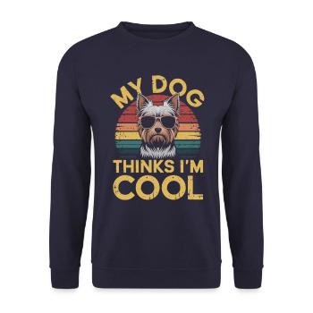 Yorkshire Terrier Yorkie Propriétaire de chien Cool - Sweat-shirt Unisexe - marine - Devant - Alina (178cm) & Michal (187cm)