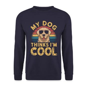 Golden Retriever Mon chien pense que je suis cool - Sweat-shirt Unisexe - marine - Devant - Alina (178cm) & Michal (187cm)