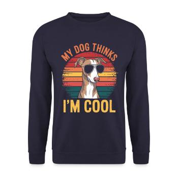 Whippet Mon chien pense que je suis cool - Sweat-shirt Unisexe - marine - Devant - Alina (178cm) & Michal (187cm)