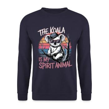 Der Koala Ist Mein Spirit Animal - Unisex Pullover - Navy - Vorne - Alina (178cm) & Michal (187cm)