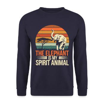 The elephant is my power animal - Unisex Sweatshirt - navy - Front - Alina (178cm) & Michal (187cm)