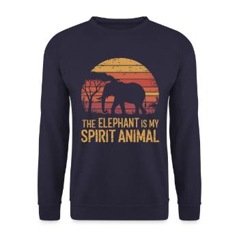 L’éléphant est mon animal spirituel - Sweat-shirt Unisexe - marine - Devant - Alina (178cm) & Michal (187cm)