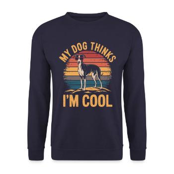 Whippet Mon chien pense que je suis cool - Sweat-shirt Unisexe - marine - Devant - Alina (178cm) & Michal (187cm)