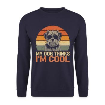 Shi shitzu mon chien pense que je suis cool - Sweat-shirt Unisexe - marine - Devant - Alina (178cm) & Michal (187cm)