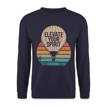 Heißluftballon Inspiration: Elevate Your Spirit - Unisex Pullover - Navy - Vorne - Alina (178cm) & Michal (187cm)
