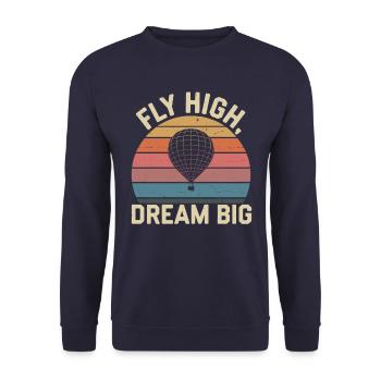 Fly High Dream Big Hot Air Balloon Inspiration - Sweat-shirt Unisexe - marine - Devant - Alina (178cm) & Michal (187cm)