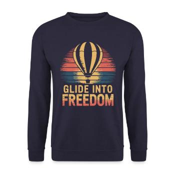Inspiration montgolfière Glide into Freedom - Sweat-shirt Unisexe - marine - Devant - Alina (178cm) & Michal (187cm)