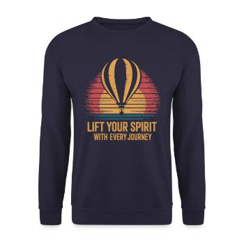 Hot Air Balloon Inspirational Message: Hebe - Unisex Sweatshirt - navy - Front - Alina (178cm) & Michal (187cm)