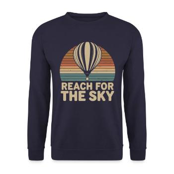 Erreiche Den Himmel Heißluftballon Inspiration - Unisex Pullover - Navy - Vorne - Alina (178cm) & Michal (187cm)
