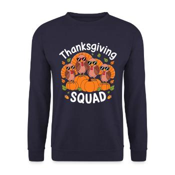 Équipe de Thanksgiving Drôles de dindes - Sweat-shirt Unisexe - marine - Devant - Alina (178cm) & Michal (187cm)
