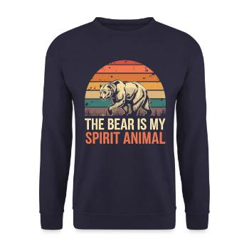 Bär The Bear Is My Spirit Animal - Unisex Sweatshirt - navy - Front - Alina (178cm) & Michal (187cm)