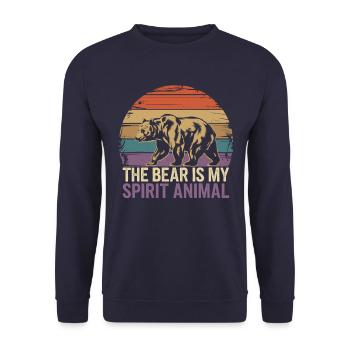 Bear Love The Bear Is My Spirit Animal - Unisex Sweatshirt - navy - Front - Alina (178cm) & Michal (187cm)