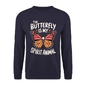 Schmetterling Le papillon est mon animal spirituel - Sweat-shirt Unisexe - marine - Devant - Alina (178cm) & Michal (187cm)