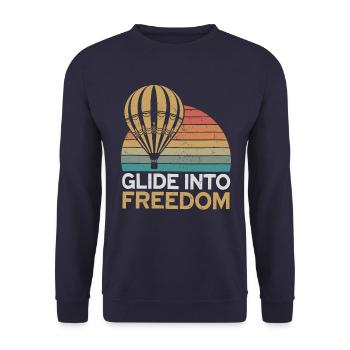 Montgolfière : glissez vers la liberté - Sweat-shirt Unisexe - marine - Devant - Alina (178cm) & Michal (187cm)