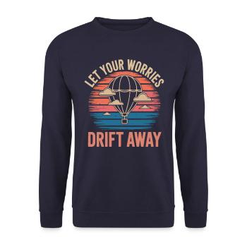 Laissez vos soucis s’envoler Montgolfière - Sweat-shirt Unisexe - marine - Devant - Alina (178cm) & Michal (187cm)