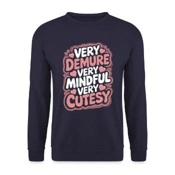 très réservé très attentif très mignon - Sweat-shirt Unisexe - marine - Devant - Alina (178cm) & Michal (187cm)