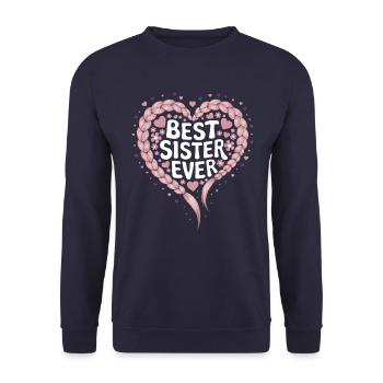 Meilleure Soeur Meilleure Soeur Jamais Coeur Tresses - Sweat-shirt Unisexe - marine - Devant - Alina (178cm) & Michal (187cm)