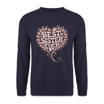 Meilleure Sœur Meilleure Sœur Jamais Coeur - Sweat-shirt Unisexe - marine - Devant - Alina (178cm) & Michal (187cm)