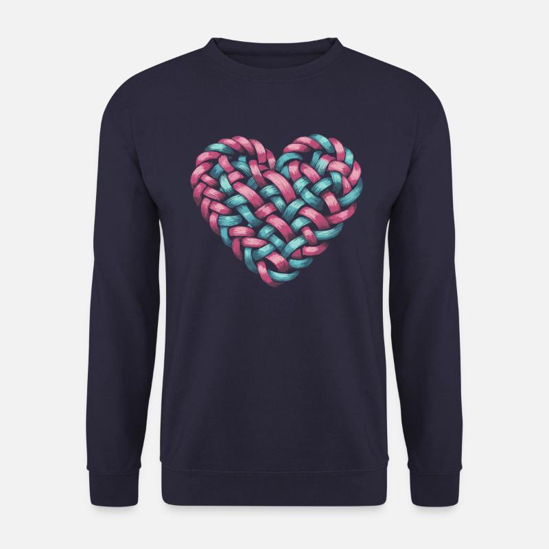 Cable Knit Heart Shape Heart - Unisex Sweatshirt - undefined