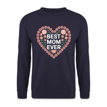 Beste Mama Best Mom Ever Floral Blumen Her - Unisex Pullover - Navy - Vorne - Alina (178cm) & Michal (187cm)