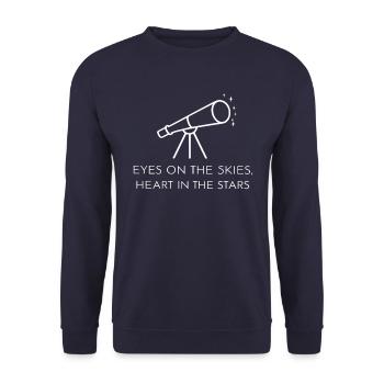 Eyes to the heavens, heart in the stars - - Unisex Sweatshirt - navy - Front - Alina (178cm) & Michal (187cm)