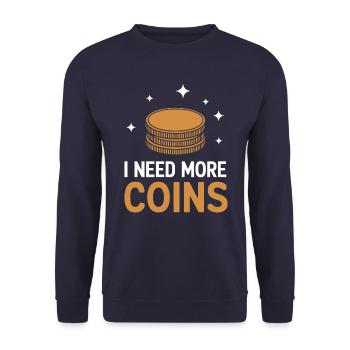 Numismatics Fans: I Need More Coins - Unisex Sweatshirt - navy - Front - Alina (178cm) & Michal (187cm)