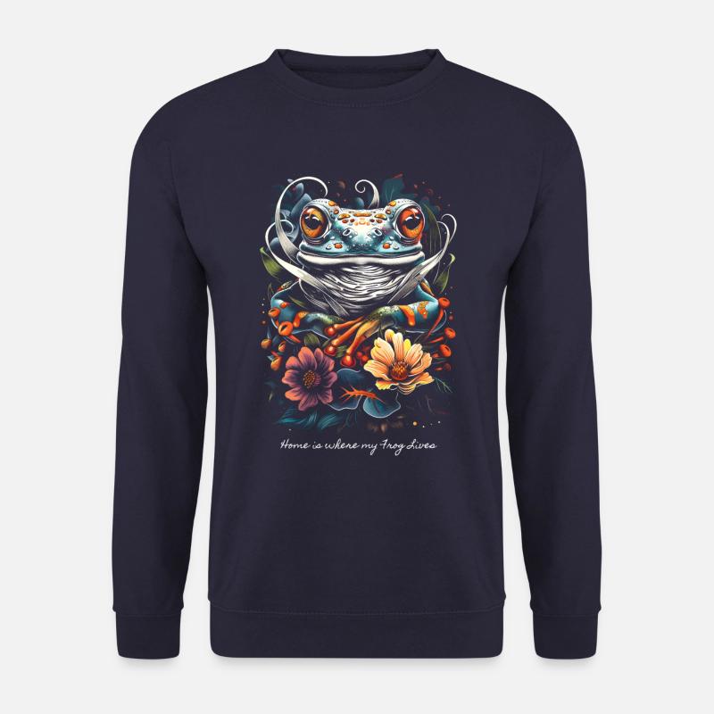 Zuhause ist, wo mein Frosch lebt... - Unisex Pullover - Navy