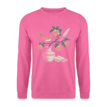 Cottagecore Vogel und Blütenzauber - Unisex Pullover - Pink - Vorne