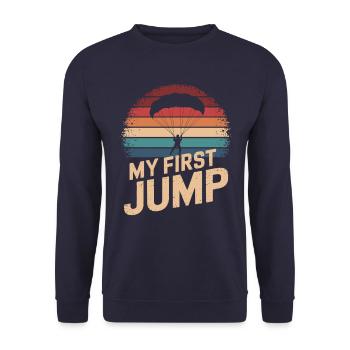 Ma première aventure de saut en parachute - Sweat-shirt Unisexe - marine - Devant - Alina (178cm) & Michal (187cm)