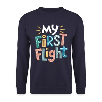 My first flight adventure for little pilots - Unisex Sweatshirt - navy - Front - Alina (178cm) & Michal (187cm)
