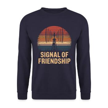Amateurfunker Ham Radio Signal Of Friendship - Unisex Sweatshirt - navy - Front - Alina (178cm) & Michal (187cm)