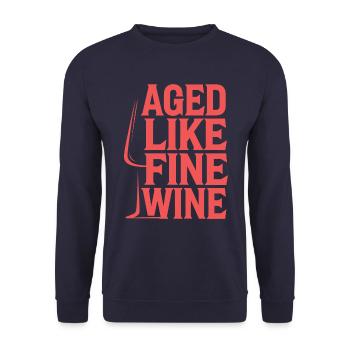 Birthday Getting Older Like Good Wine - Unisex Sweatshirt - navy - Front - Alina (178cm) & Michal (187cm)
