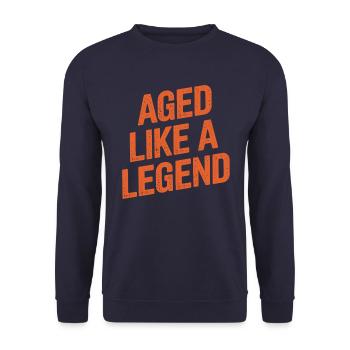 Geburtstag Älter Werden - Wie Eine Legende - Unisex Pullover - Navy - Vorne - Alina (178cm) & Michal (187cm)