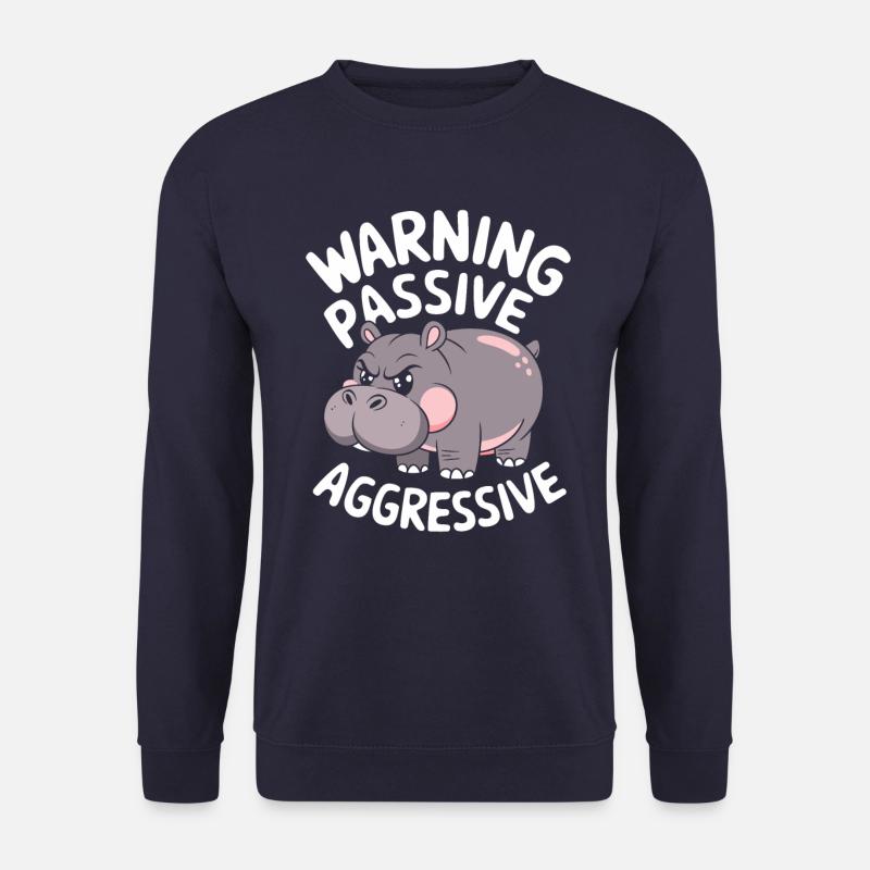 Beware Passive Aggressive Hippopotamus - Unisex Sweatshirt - undefined