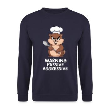 Warning Passive Aggressive Meerkat Cook - Unisex Sweatshirt - navy - Front - Alina (178cm) & Michal (187cm)