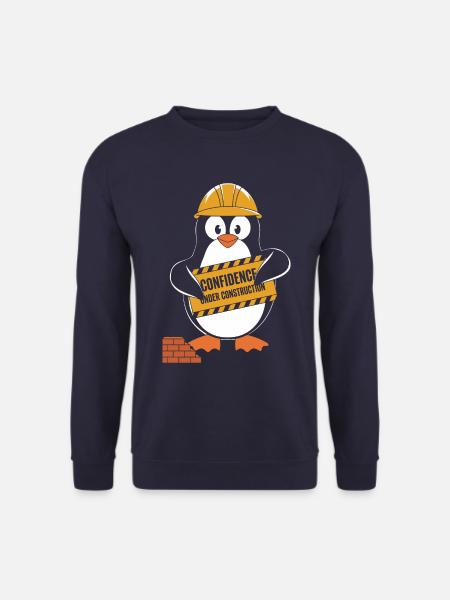 Selbstvertrauen Im Aufbau Pinguin Bauhelm - Unisex Pullover - Navy