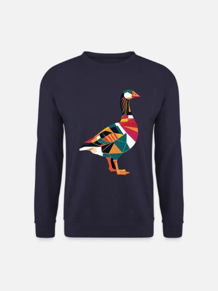 Geometric Farm Animal Graphic Goose - Unisex Sweatshirt - 
